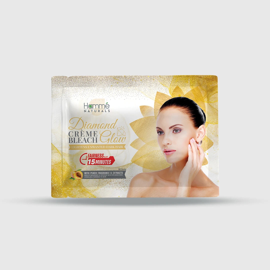 Hamme Diamond Glow Bleach crème - Hammé - Makes You Stand out - Diamond Glow Bleach Cream featuring gold flakes for enhanced skin brightness and radiance
