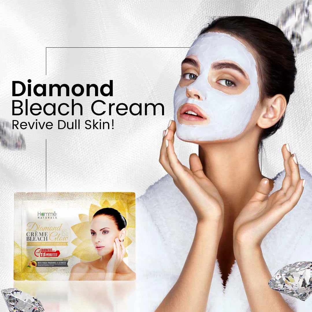 Hamme Diamond Glow Bleach crème - Hammé - Makes You Stand out - Diamond Glow Bleach Cream featuring gold flakes for enhanced skin brightness and radiance