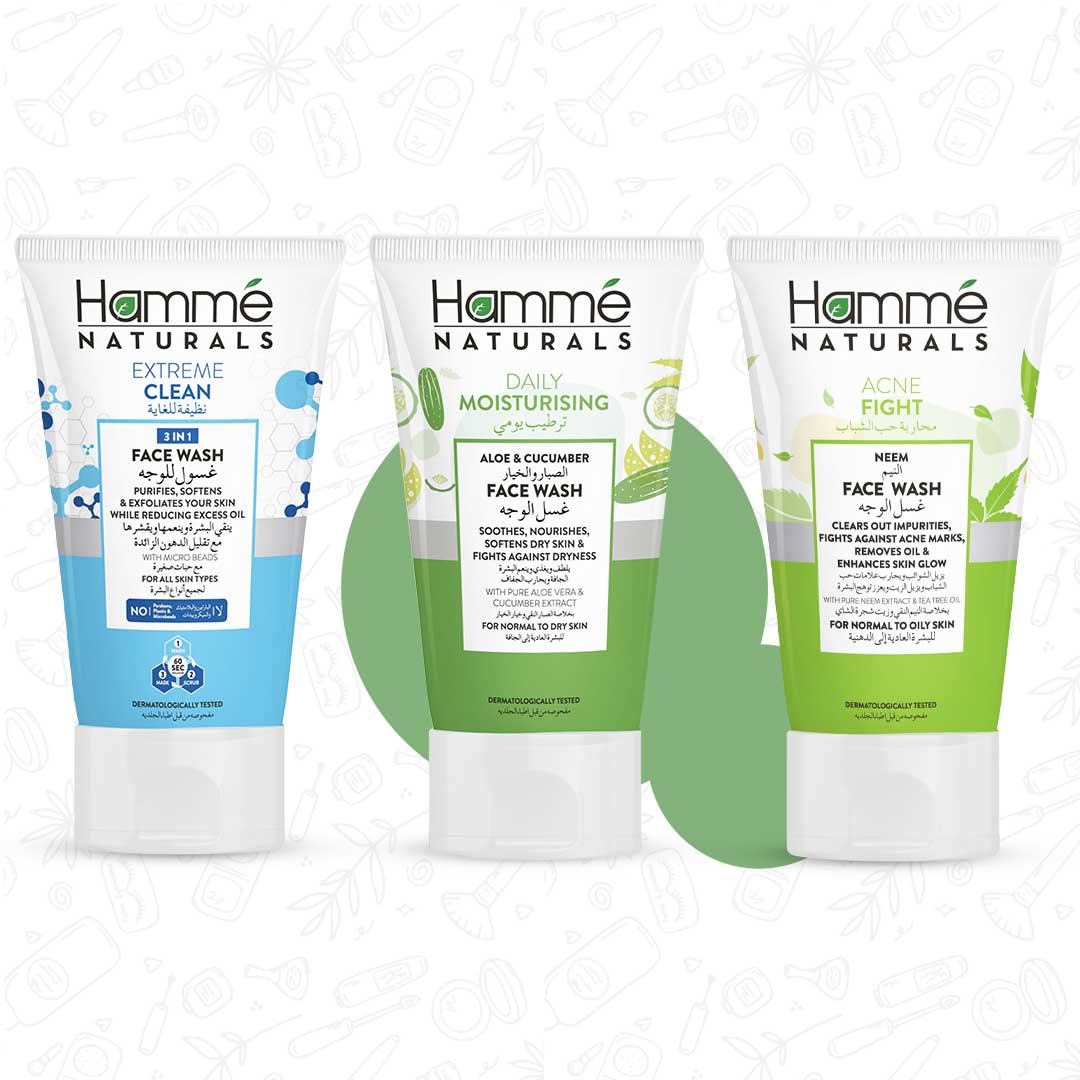 Neem & Aloe - Hammé - Makes You Stand out - Hamme Naturals Neem & Aloe Bundle featuring three distinct face washes for a refreshing skincare routine