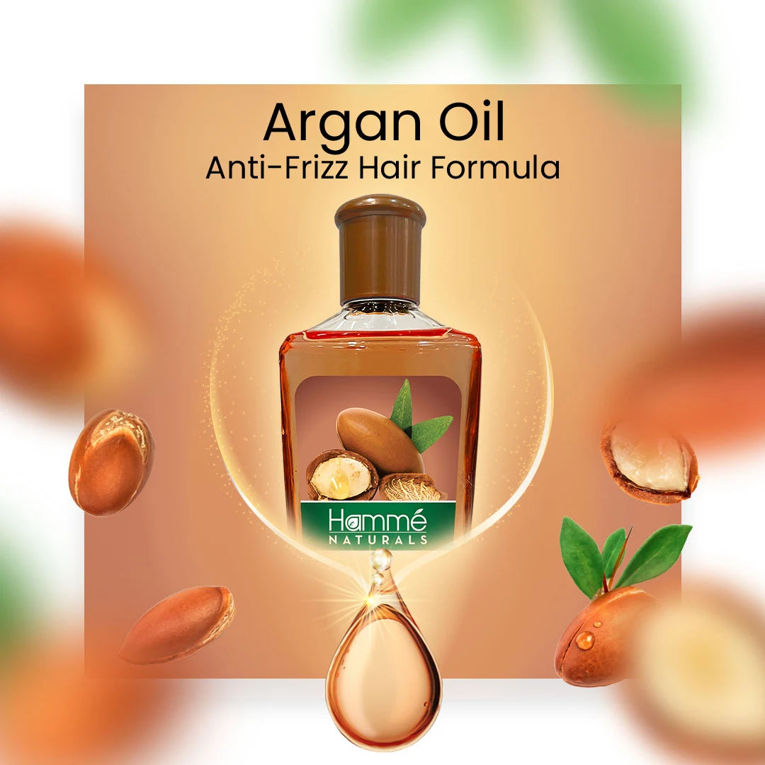 Argan Enriched Hair Oil - Hammé - Makes You Stand out  - Argan oil, a natural oil, is beneficial for nourishing and moisturizing both hair