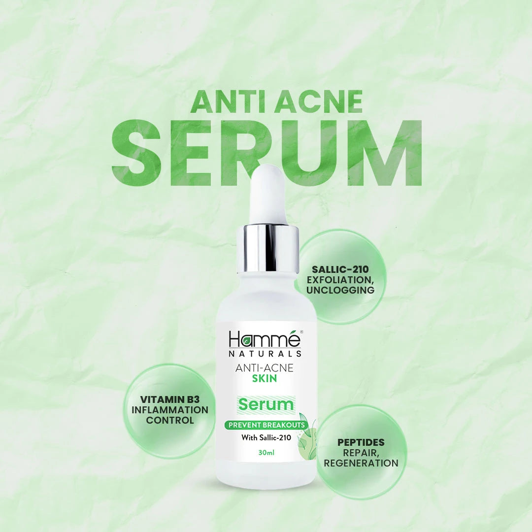 Anti-Acne Serum - Hammé - Makes You Stand out  - A bottle of Hermes anti-acne serum, designed to reduce blemishes and promote clear skin, placed on a clean surface