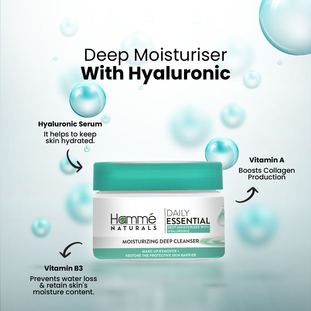 Deep Moisturizer With Hyaluronic - Hammé - Makes You Stand out  - A bottle labeled "Deep Moisturiser with Hyaluronic," highlighting the product's deep hydration benefits