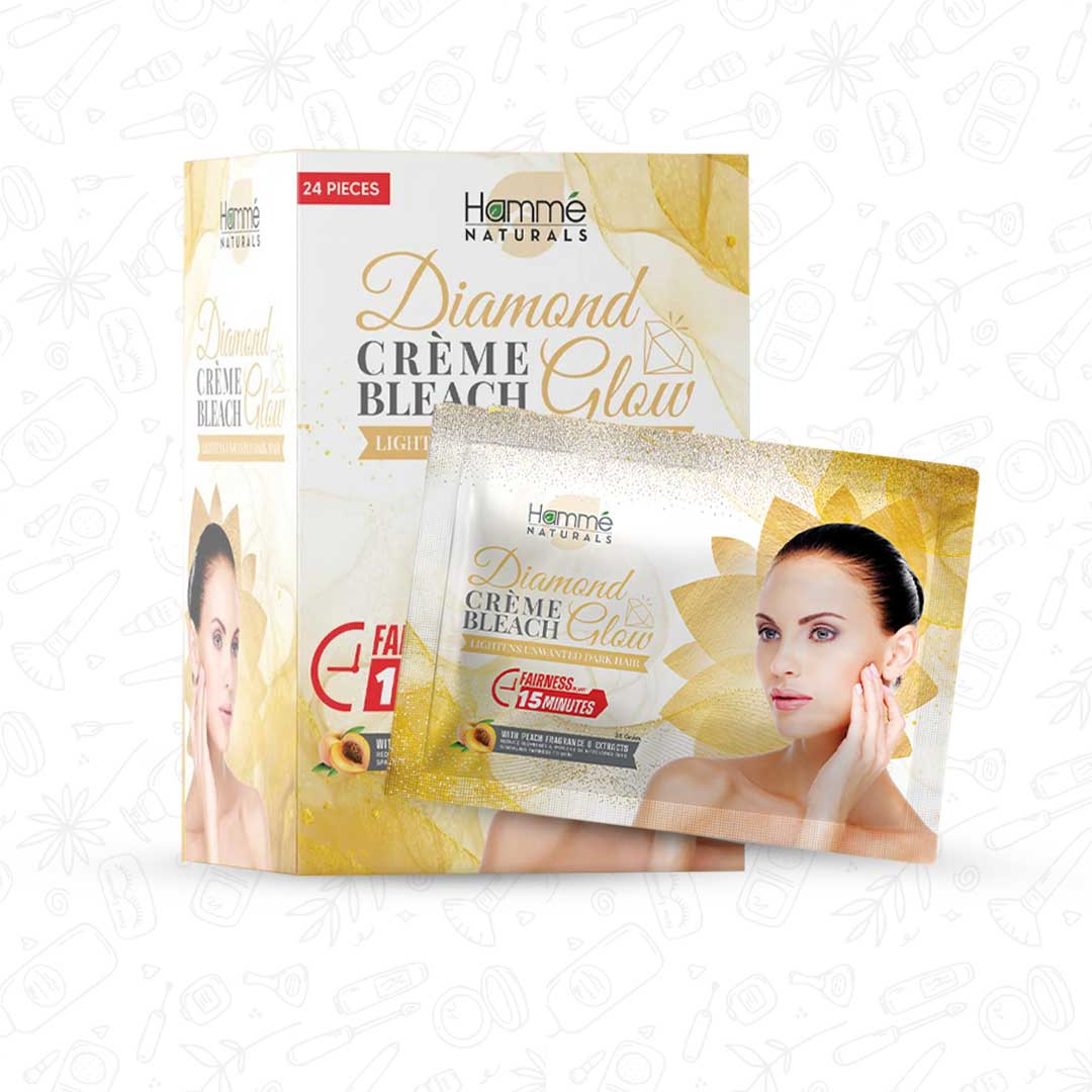(24 in 1) Hamme Diamond Glow Bleach crème - Hammé - Makes You Stand out  - Diamond Glow Bleach Cream pack of 24, featuring a luxurious diamond creme that enhances skin's natural beauty and glow