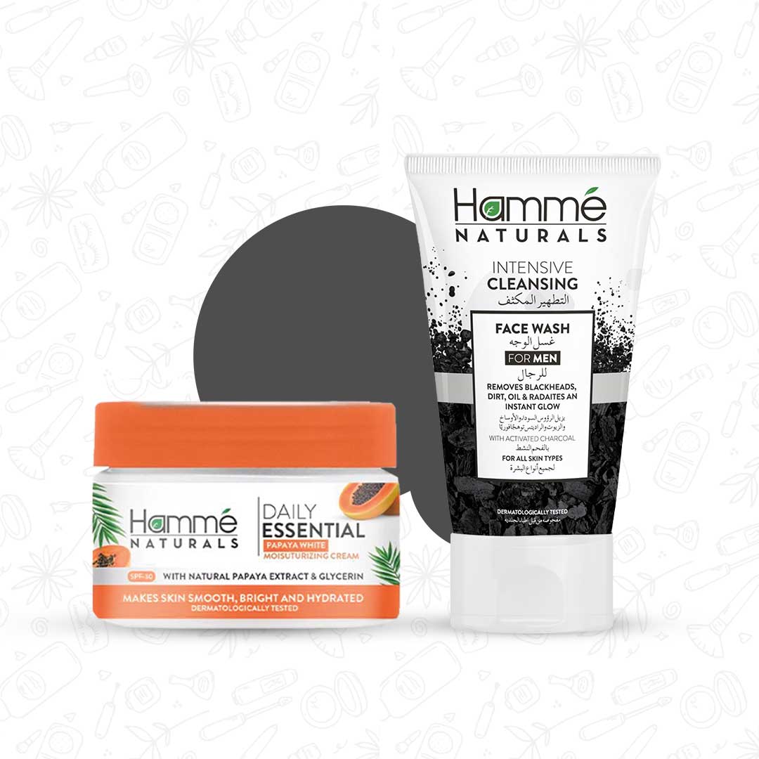 Clear Glow Duo - Hammé - Makes You Stand out  - Two products from the Hamme Essential line: Clear Glow Duo featuring a face wash and moisturizer for radiant skin